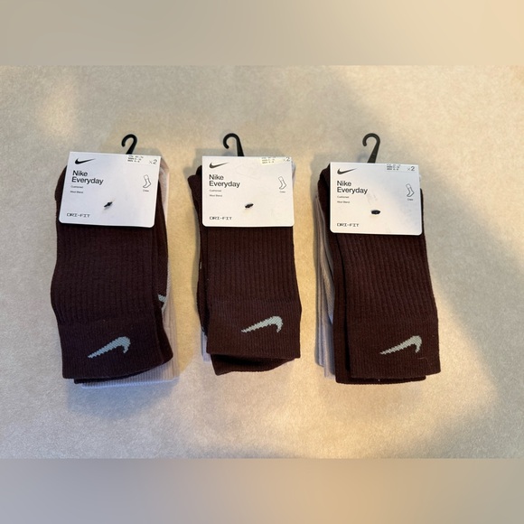 Nike Womens Sz 6-10 Everyday Wool Blend Cushioned Pink & Purple Crew Socks 6pair - Picture 1 of 7